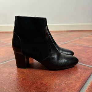 Foxey Black Leather Ankle Booties